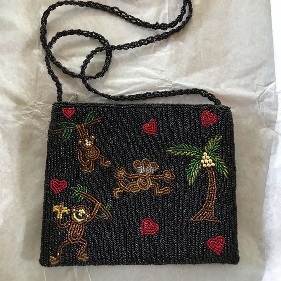 Adorable Small Beaded Monkey Purse - Picture 1 of 4